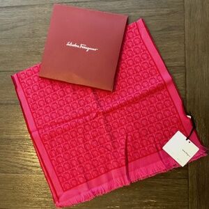 NWT- Salvatore Ferragamo Gancini Scarf- Hot Pink